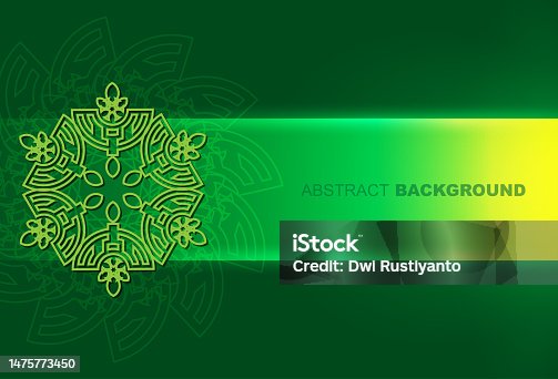 istock Background with Green light mandalas, round indian pattern, muslim pattern 1475773450