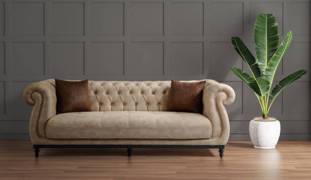 istock Classic comfort sofa in gray interior 1475774198