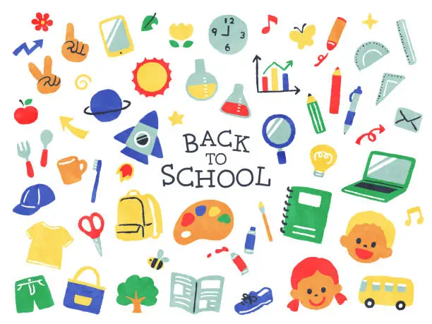 Vector illustration of back to school hand writing