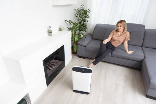 istock Dehumidifier with touch panel, humidity indicator, uv lamp, air ionizer. Air dryer 1475776036