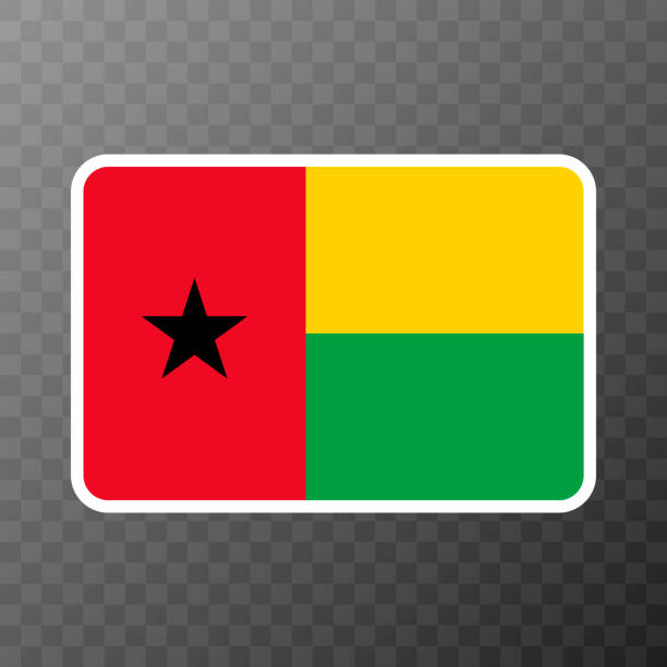 guinea-bissau-flagge, offizielle farben und proportionen. vektorillustration. - guinea bissau flag stock-grafiken, -clipart, -cartoons und -symbole