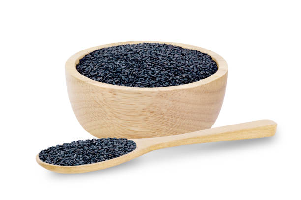 sezamu. - sesame black stack cereal plant zdjęcia i obrazy z banku zdjęć