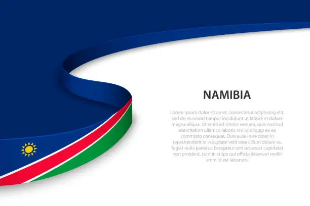 Vector illustration of Wave flag of Namibia with copyspace background