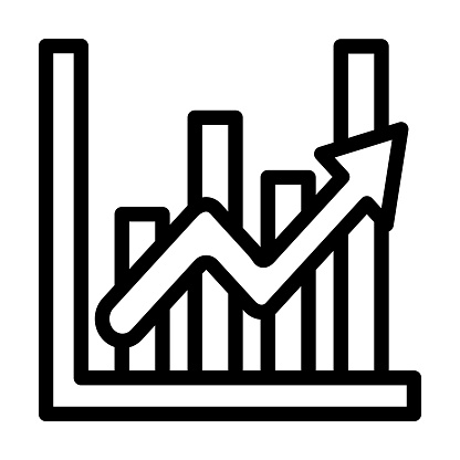 Line Graph Vector Thick Line Icon For Personal And Commercial Use.
