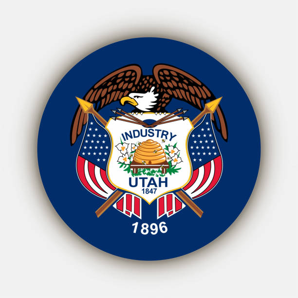 ilustrações de stock, clip art, desenhos animados e ícones de utah state flag. vector illustration. - utah map state usa