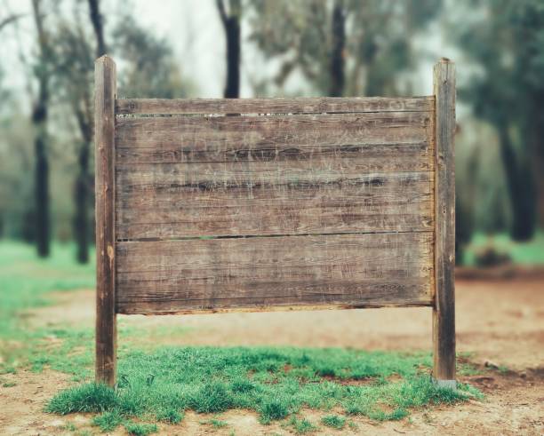 empty wooden forest sign outdoor