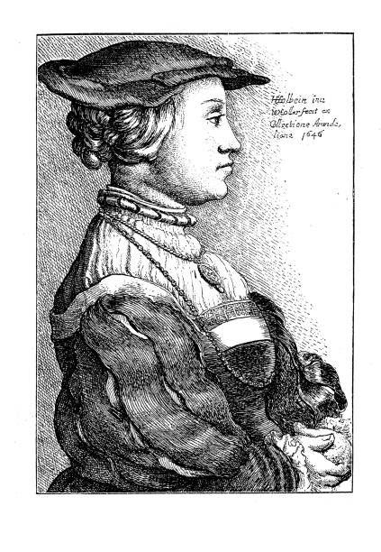illustrazioni stock, clip art, cartoni animati e icone di tendenza di anna von kleve (1515-1557) fu la quarta moglie del re enrico viii d'inghilterra. - anne of cleves