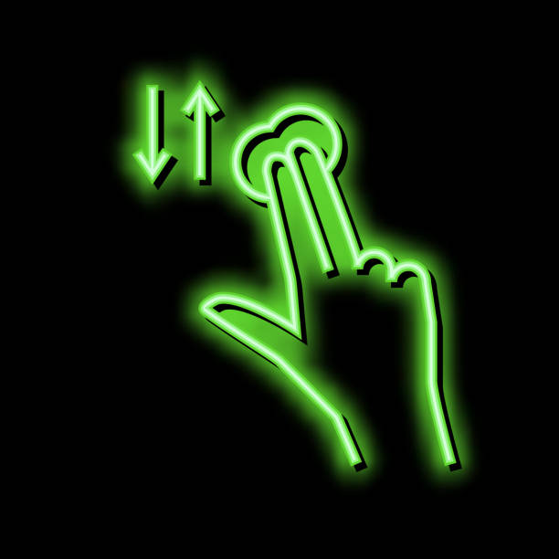istock two fingers swiping on smartphone screen neon glow icon illustration 1475794263