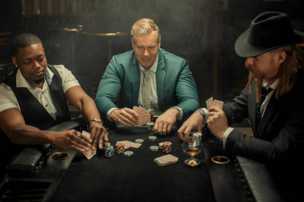 istock Poker evening for friends in a brown bar 1475794699