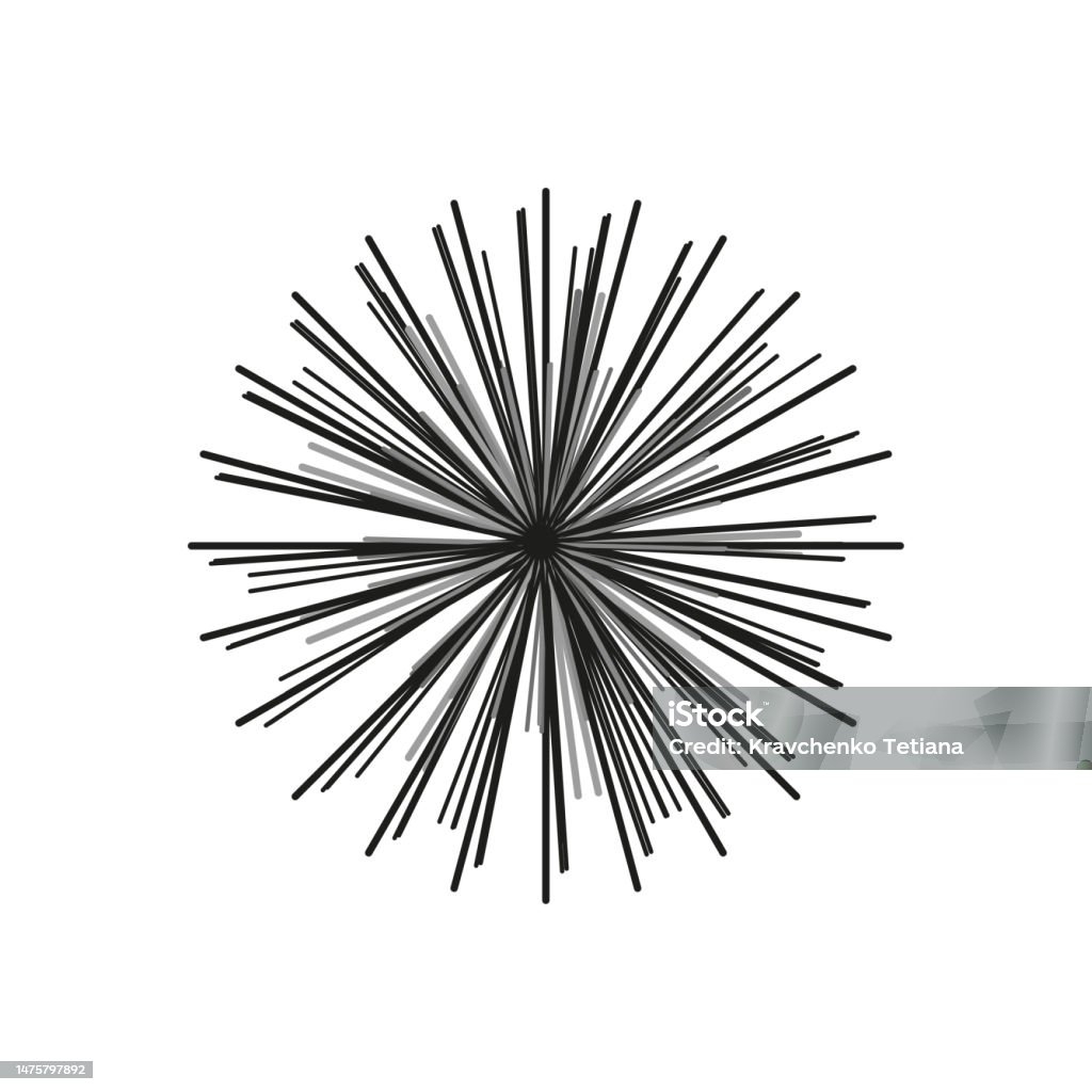 Radial Radiating Line Starbust Round Shape Explosion Effect Vector ...