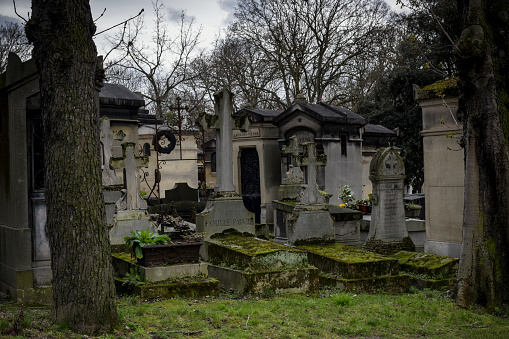 view of the Pere Lachaise cemetery in Paris