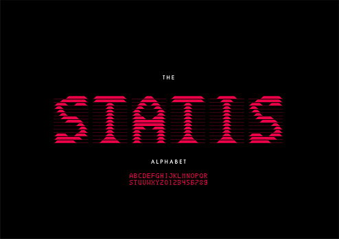 Clean Static Font Static Fonts Stock Illustration - Download Image Now - Abstract ...