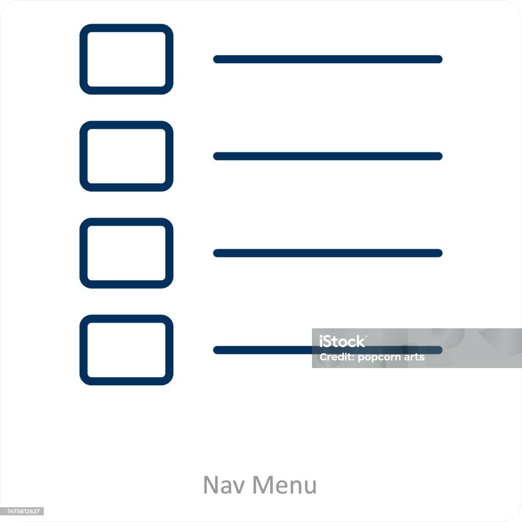 Nav Line Blue Nav Menu Stock Illustration - Download Image Now - Concepts, Concepts ...