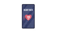 istock Animated heart rate app on phone 1475813887
