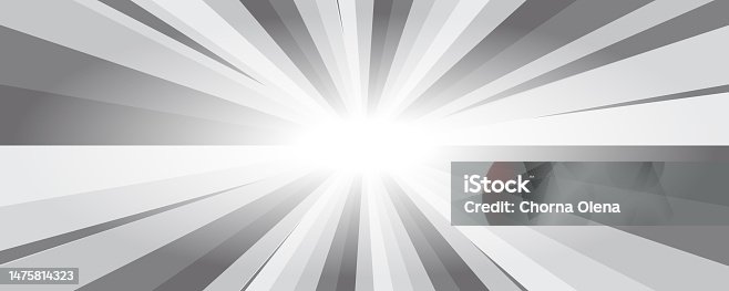 istock Sun rays background. White and grey radial abstract comic pattern. Vector explosion abstract lines backdrop 1475814323