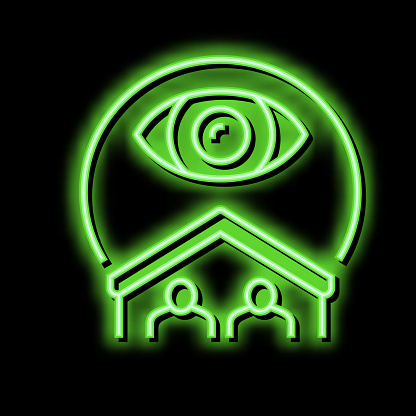 cohabitation surveillance neon light sign vector. cohabitation surveillance illustration