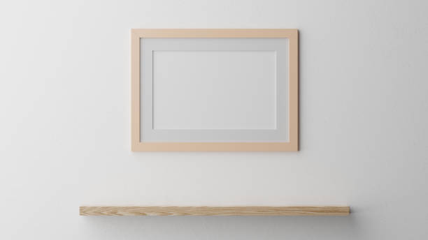 istock Poster mockup, natural wooden frame. 3D rendering 1475825526