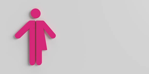 Pink transgender icon on bright background stock photo