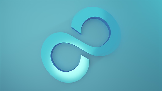 3D infinity sign. Computer generated 3d render