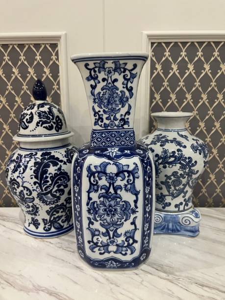 istock Vintage porcelain vase with unique design 1475831375