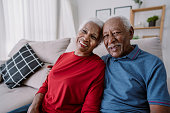 Portrait of an elderly couple at home
