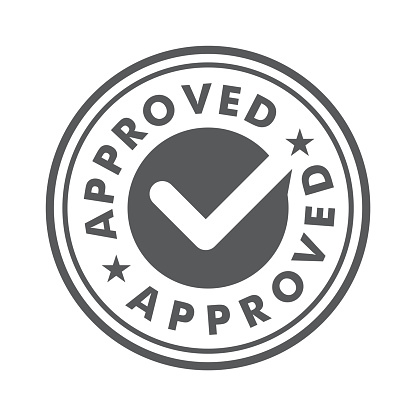 Approved stamp badge rubber icon vector design Logotype
