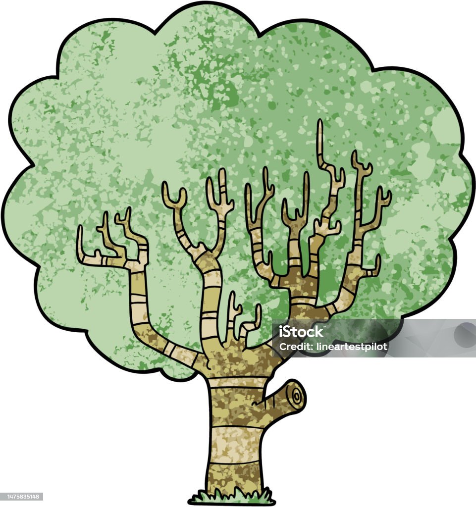Cartoon Treeview Cartoon Tree Stock Illustration - Download Image Now - Art, Art Product ...