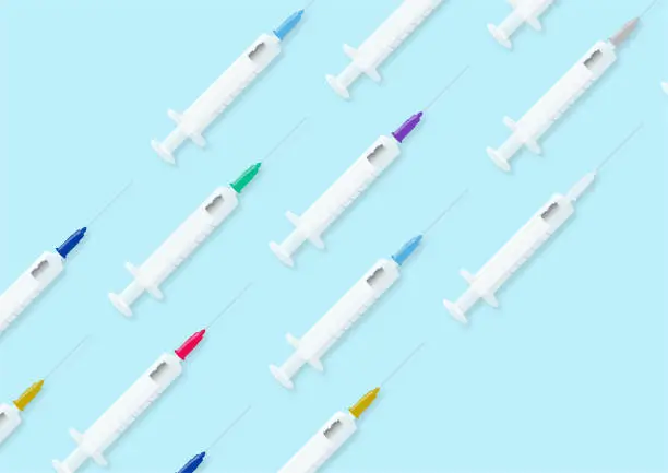 Vector illustration of Syringes. Medicine. Health