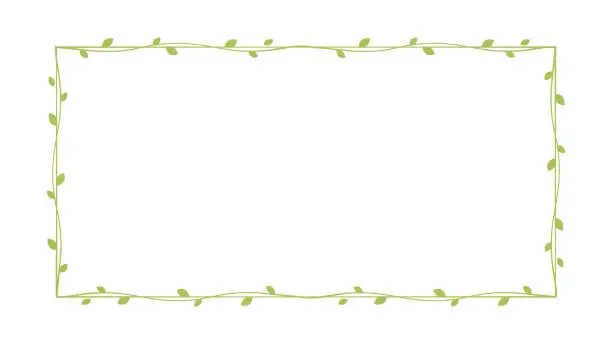 Vector illustration of Rectangle green vine frames and borders, floral botanical design element vector illustration