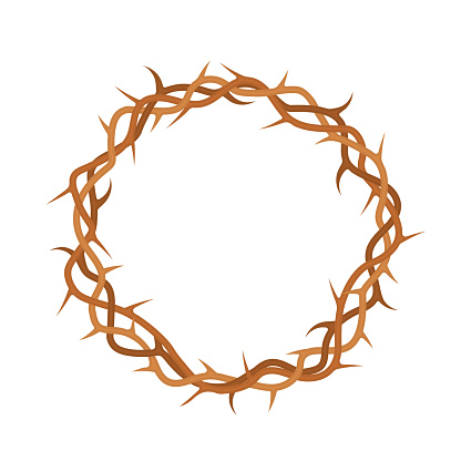 crown of thorns, Crucifixion of Jesus Christ, Good Friday concept- vector illustration