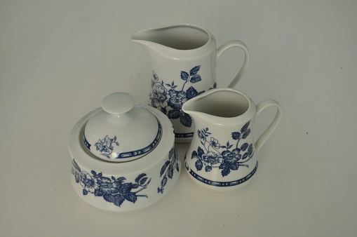 Japanese teacup and teapot on the table