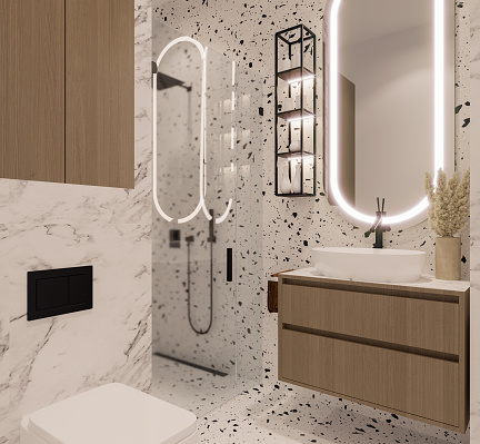 Digitally Generated Image of Modern Bathroom