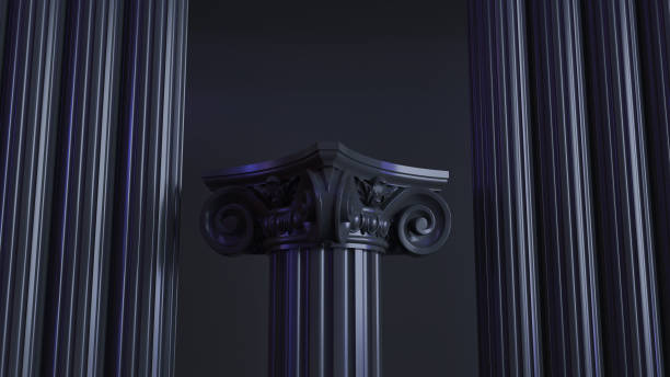 istock Classic luxury black podium columns background for product presentation. black Podium for display product 1475866401
