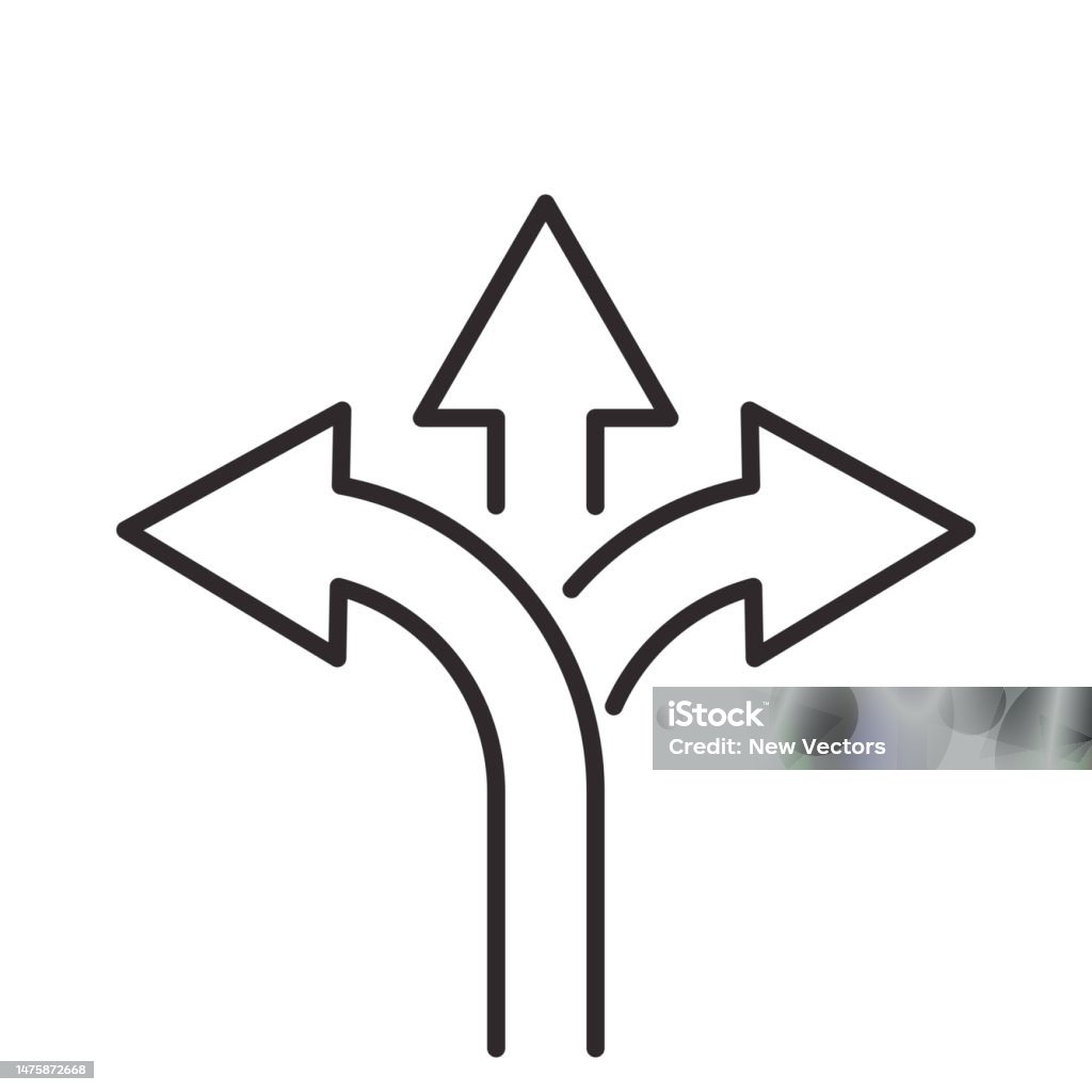 Three arrows. Concept choosing a way. Vector. - 免版稅圖示圖庫向量圖形 Three arrows. Concept choosing a way. Vector. - 免版稅圖示圖庫向量圖形
