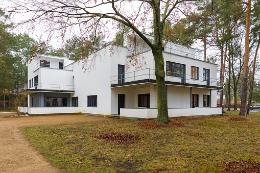 Dessau-Roßlau, Germany – March 10, 2023: Reconstructed Bauhaus Masters house formerly inhabited by Klee and Kandinsky