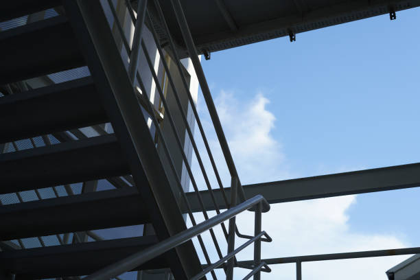 istock metal exterior stairs and sky 1475876681