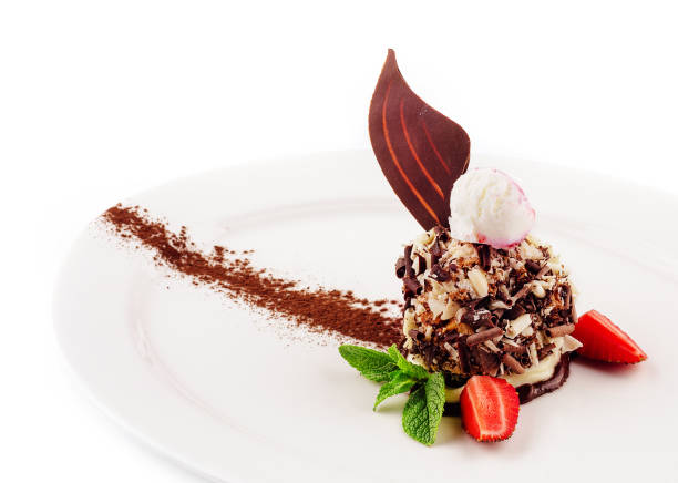 istock chocolate dessert with ice cream and strawberries 1475879355