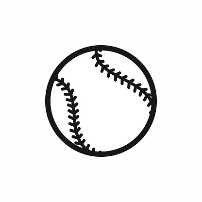 Baseball ball vector icon isolated on white background