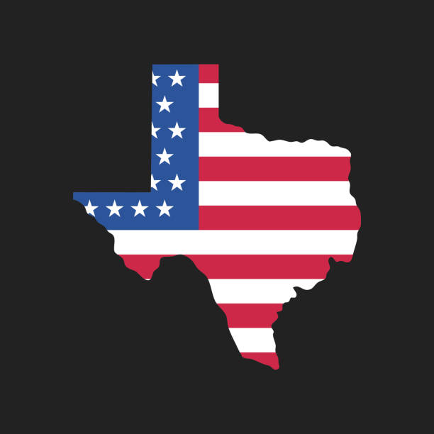 istock Texas. Map of the state and American flag. Vector Illustration. 1475902460