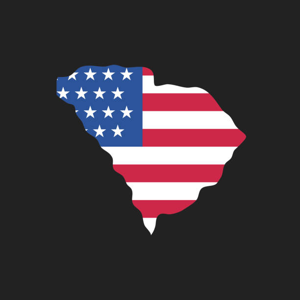 istock South Carolina. Map of the state and American flag. Vector Illustration. 1475902811
