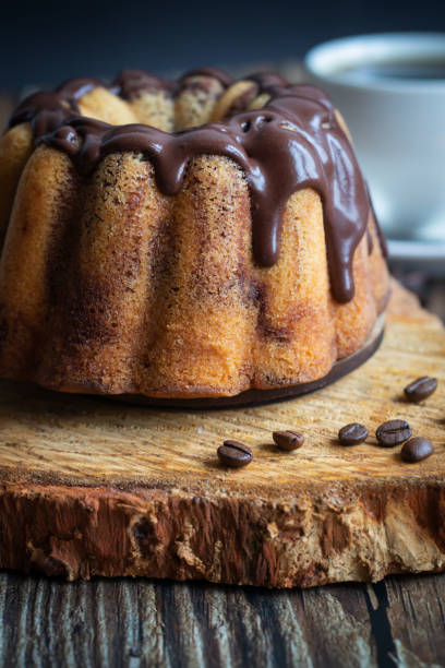 istock Delicious dessert, dark chocolate cake. On a wooden background 1475905687