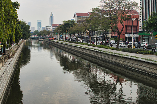 The urban canals of the city of Bangkok, capital of Thailand