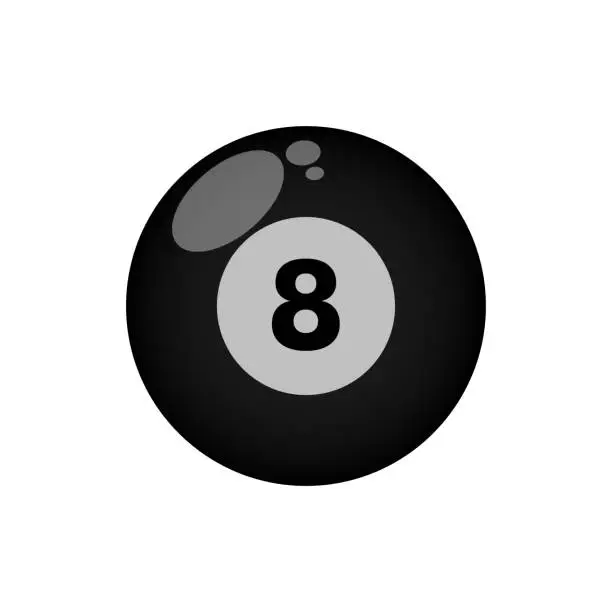 Vector illustration of Billiard ball icon vector shiny design templates