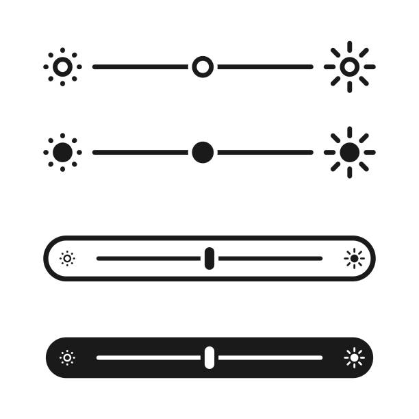 Brightness Level Slider Set Vector Design. Scalable to any size. Vector illustration EPS 10 file. computer settings screen stock illustrations