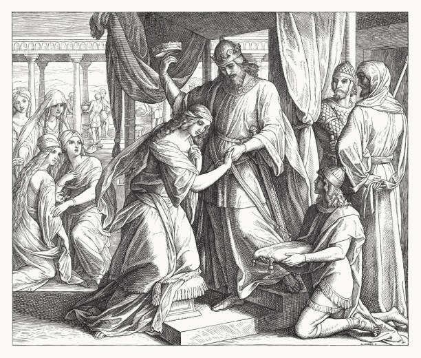 istock Esther is chosen to be queen (Esther 2), woodcut, 1860 1475920930