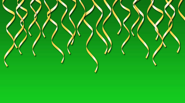 Background with hanging colored ribbons