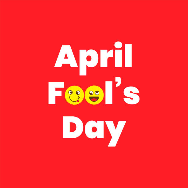 Fool's day text in red color Fool's day text in red color april fools day calendar stock illustrations