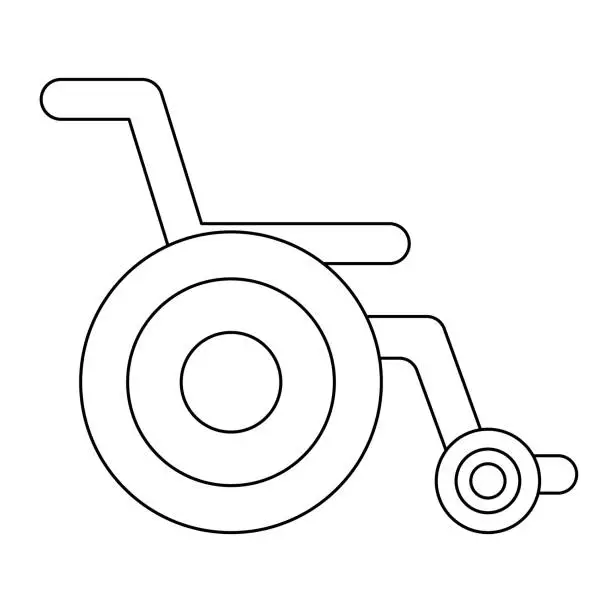 Vector illustration of Wheelchair symbol. Flat icon illustration on white background