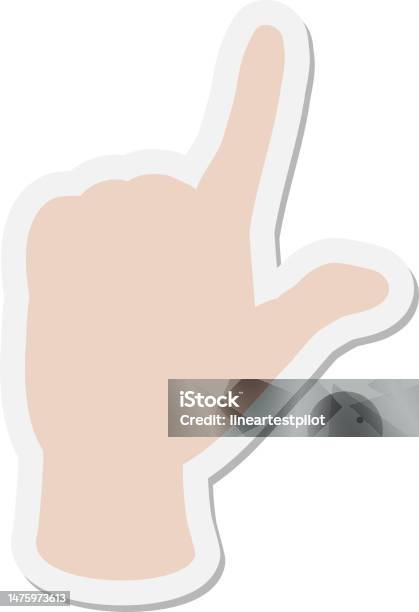 Hand Point Stickers Pointing Hand Sticker Stock Illustration - Download Image Now - Art ...