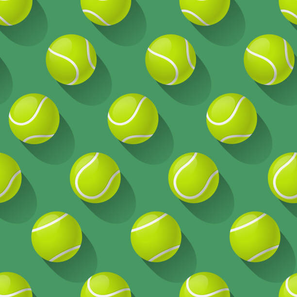 ilustrações de stock, clip art, desenhos animados e ícones de tennis balls seamless pattern. vector illustration. - tennis